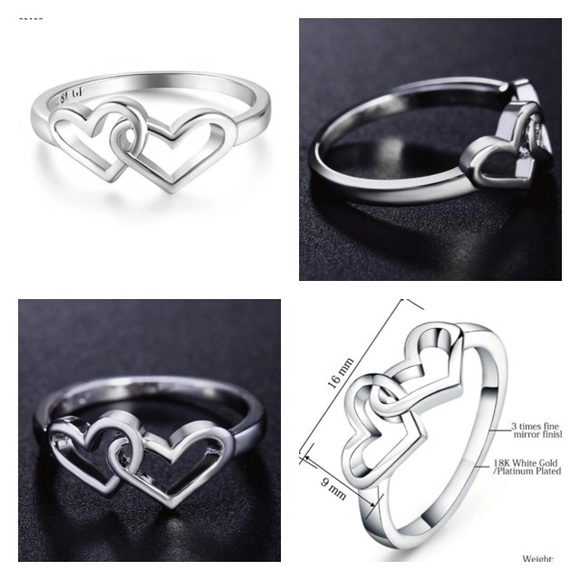 NEW!💙💎2💗HEARTS💍CONNECTED!💎💙7💗GORGEOUS RING! - Picture 7 of 8